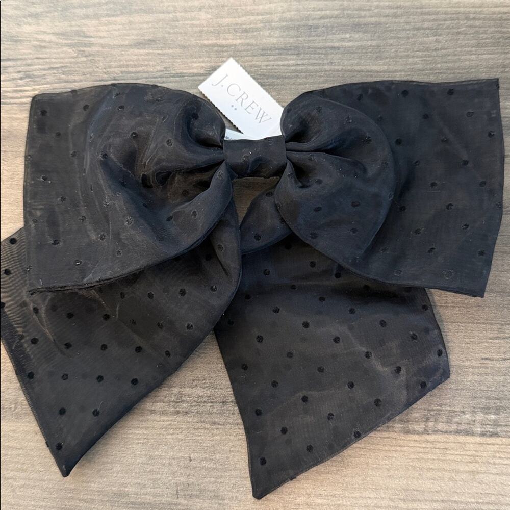 J. crew Tulle Swiss-dot oversized bow barrette  New with Tags! #M39